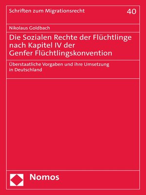 cover image of Die Sozialen Rechte der Flüchtlinge nach Kapitel IV der Genfer Flüchtlingskonvention